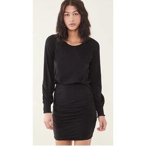Anthropologie Sundry Black Ruched Dress